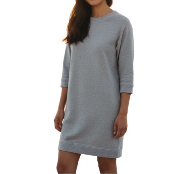 J.CREW Factory Sweatshirt Dress Heather Grey Marled Long Sleeve Preppy Size XS - Picture 1 of 11
